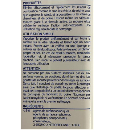 Nettoyant vitres d'insert cheminées 0.5L
