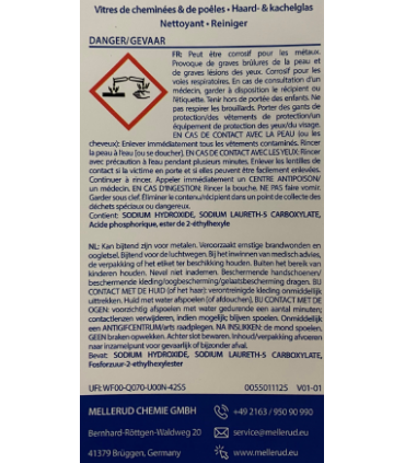 Nettoyant vitres d'insert cheminées 0.5L