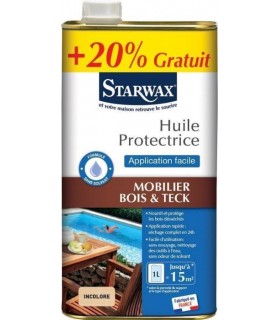 Huile protectrice pour mobilier de jardin incolore 1L+20%