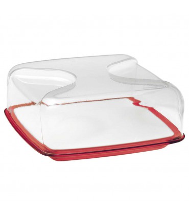 Cloche à fromage carrée Bolli Rouge - Guzzini