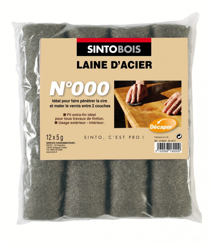 Laine d'acier Antiquaire N°000 12x5g. - Sinto