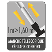 Manche télescopique réglage de confort